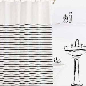Kate Spade New York Harbor Stripe 72x72 shower curtain in black & white